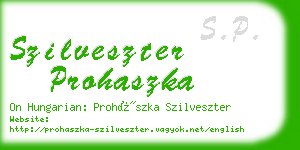 szilveszter prohaszka business card